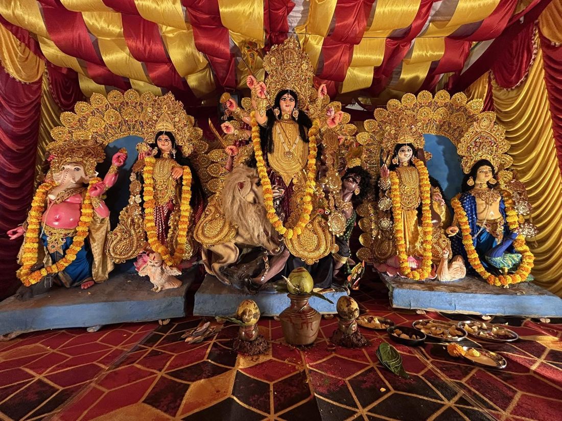Idol and pandal, Ajmera Infinity Durga Puja Association